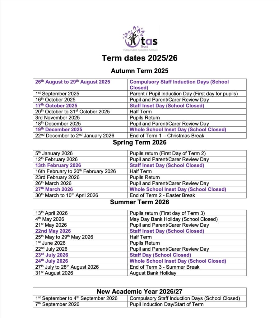 Term Dates 25/26